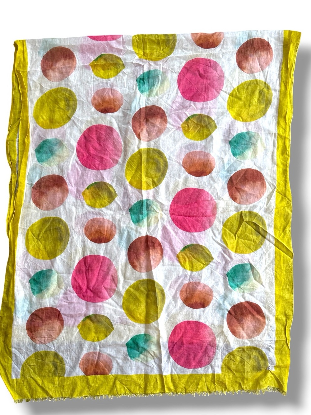 J crew silk lemons limes dots scarf 28x70 no tag